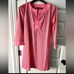 Cabana Life Women UPF 50 Cover Up Tunic pink Dress size MEDIUM NWT 3/4 Sleeve